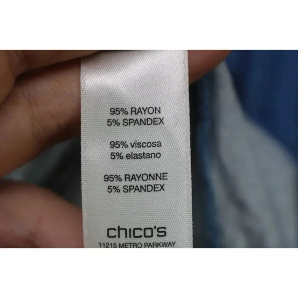 Chico's 3/4 Sleeve Pullover Top-Size 2 or Large-Elastic Waist - Picture 5 of 8